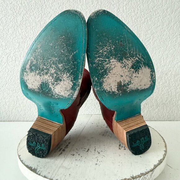 Lane CHELSEA Womens Cowboy Booties Western Red Short Ankle Boots Womens Size 8.5 - Picture 12 of 15